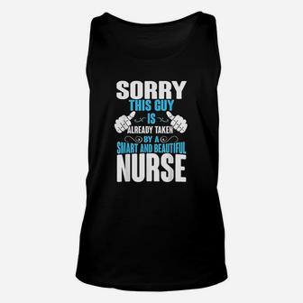 This Guy Is Taken By A Nurse Husband Unisex Tank Top - Seseable