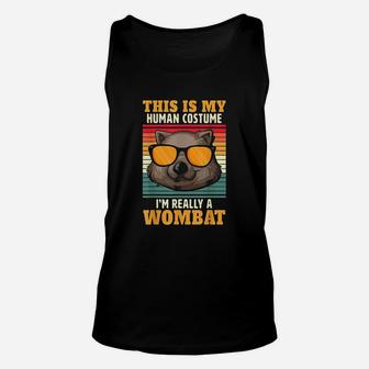 This Is My Human Costume Im Really A Wombat Halloween Unisex Tank Top - Seseable