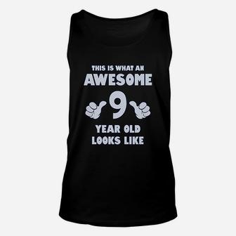 This Is What An Awesome 9 Year Old Looks Like Youth Kids Unisex Tank Top - Seseable