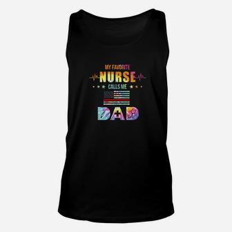 Tie Dye My Favorite Nurse Calls Me Dad Fathers Day Gift Premium Unisex Tank Top - Seseable