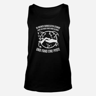 Tierpfoten-Design Unisex TankTop Im Dunkelsten Stunde, Eine Pfote Gefunden, Schwarzes Tee - Seseable