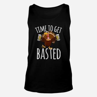 Time To Get Basted Funny Beer Thanksgiving Turkey Gift Unisex Tank Top - Seseable