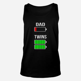 Tired Dad Low Battery Twins Full Charge Funny Gift Unisex Tank Top - Seseable