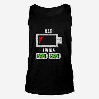 Tired Twin Dad Low Battery Unisex Tank Top - Seseable