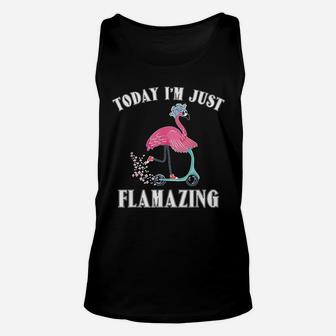 Today I Am Just Flamazing Flamingo Cycling Funny Unisex Tank Top - Seseable