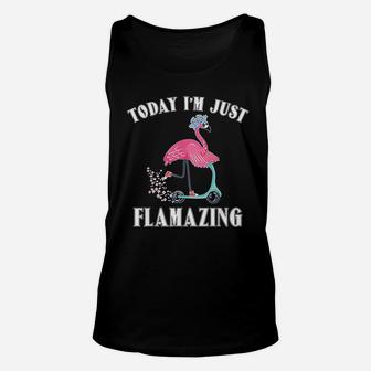 Today I Am Just Flamazing Flamingo Cycling Funny Unisex Tank Top - Seseable