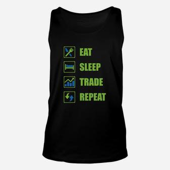 Trader Lifestyle Unisex TankTop, Eat Sleep Trade Repeat für Börsenenthusiasten - Seseable