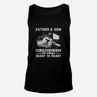 Trucker Dad And Son Frontside Unisex Tank Top - Seseable