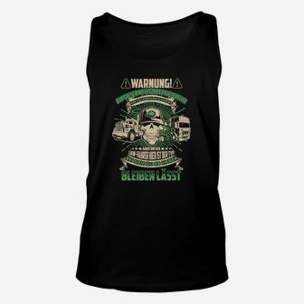 Trucker LKW-Motiv Schwarzes Unisex TankTop mit Warnschild-Aufdruck - Seseable