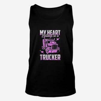 Trucker Wife Boyfriend Truck Driver Ladies Trucker Unisex Tank Top - Seseable