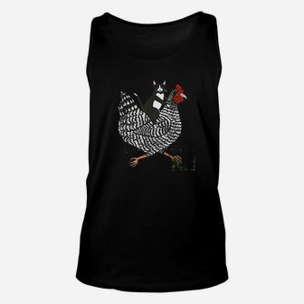 Tuxedo Cat Riding A Chicken Unisex Tank Top - Seseable