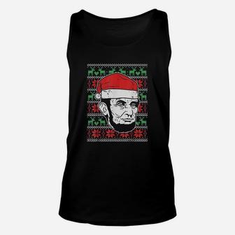 Ugly Christmas Abe Abraham Lincoln Santa Patriot Gift Unisex Tank Top | Seseable CA