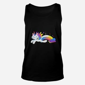 Unicorn Kitty Rainbow Flying Unicat Caticorn Unisex Tank Top | Seseable UK