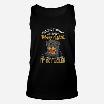 Unique Rottweiler For Dads Men Dont Mess With My Rottie Dog Unisex Tank Top - Seseable