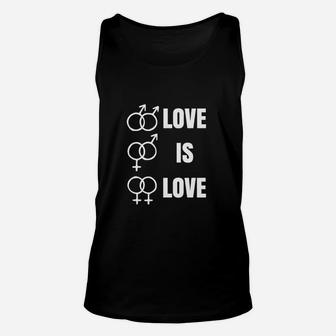 Unisex 'Love is Love' Unisex TankTop mit Geschlechtssymbolen in Schwarz - Seseable