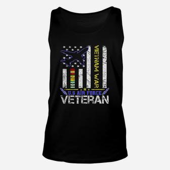 Us Air Force Vietnam Veteran Military Veteran Us Flag Gift Unisex Tank Top - Seseable