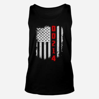 Us American Flag T-shirt For Dd214 Red Line Unisex Tank Top - Seseable