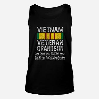 Us Military Family Vietnam Veteran Grandson Gift Unisex Tank Top - Seseable