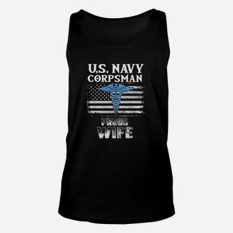 Us Navy Corpsman Proud Wife Unisex Tank Top - Seseable