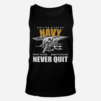 Us Navy Never Quit Proud Seals Team Unisex Tank Top - Seseable