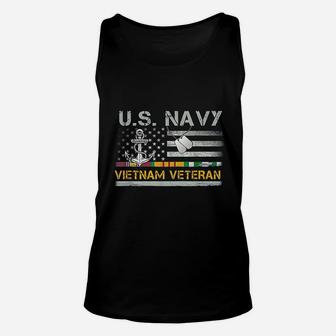 Us Navy Vietnam Veteran Usa Flag Unisex Tank Top - Seseable