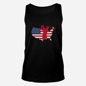 Usa American Flag Golf Dad Shirt Fathers Day Gift Unisex Tank Top - Seseable
