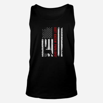 Usa Flag Best Buckin Papa Ever Deer Hunting Fathers Gift Unisex Tank Top - Seseable
