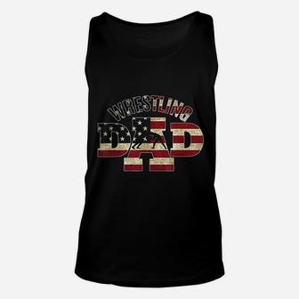 Usa Wrestling Dad Gifts American Flag Wrestle Team Coach Unisex Tank Top - Seseable