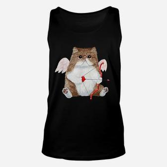 Valentines Day Cat Cupid Heart Unisex Tank Top - Seseable