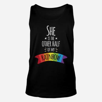 Valentines Day For Lesbian Girlfriend Wife My Rainbow Unisex Tank Top - Seseable