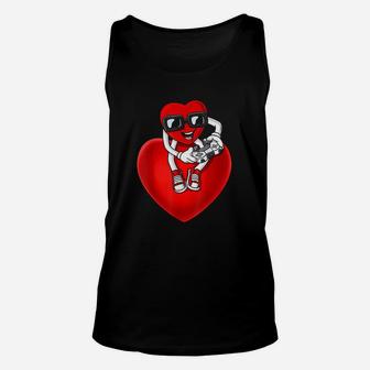 Valentines Day Heart Video Gamer Controller Unisex Tank Top - Seseable