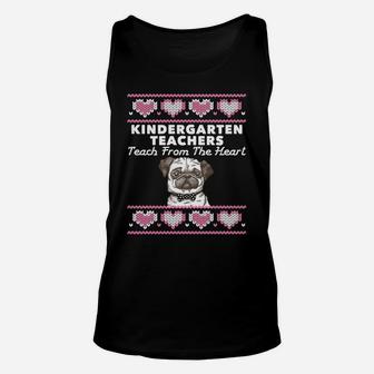 Valentines Day Kindergarten Teacher Ugly Dog Pug Unisex Tank Top - Seseable