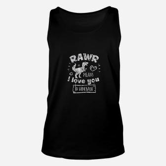Valentine's Day Means I Love You In dinosaur Gift Unisex Tank Top - Seseable