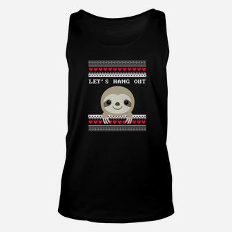 Valentines Ugly Christmas Sweater Sloth Unisex Tank Top - Seseable