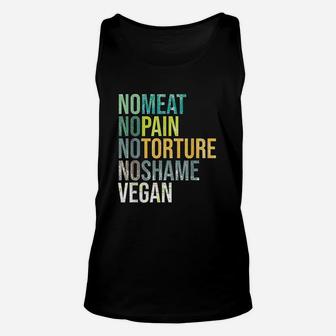 Vegan Plant Based Diet Veganism No Meat No Pain Slogan Type Unisex Tank Top - Seseable