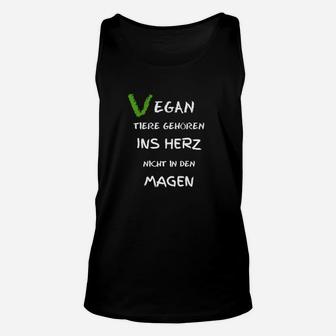 Veganes Message Unisex TankTop Tiere gehören ins Herz, nicht in den Magen - Seseable