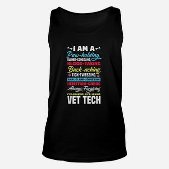Vet Tech Paw Holding Funny Veterinary Technician Gift Unisex Tank Top - Seseable