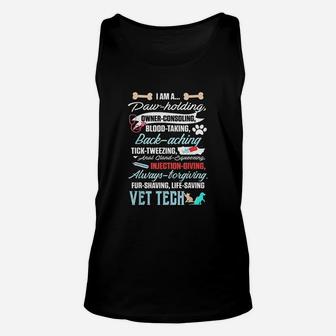 Vet Tech Paw Holding Funny Veterinary Technician Unisex Tank Top - Seseable