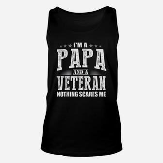 Veteran Dad Papa Nothing Scares Me Retro Unisex Tank Top - Seseable