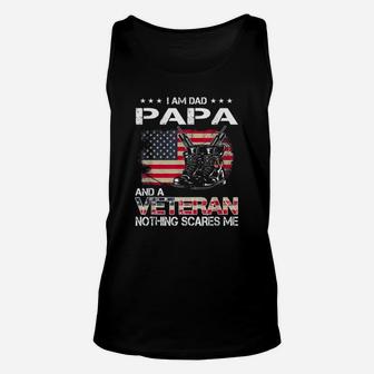 Veteran Dad Papa Nothing Scares Me Unisex Tank Top - Seseable