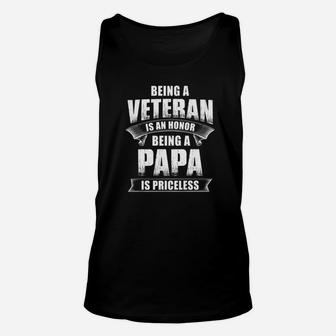 Veteran Papa, best christmas gifts for dad Unisex Tank Top - Seseable