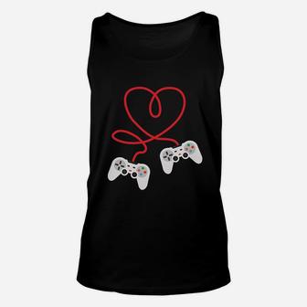 Video Gamer Heart Controller Valentines Day Unisex Tank Top - Seseable
