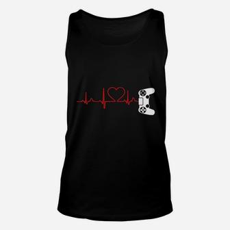 Video Gamer Valentines Day With Controllers Heart Unisex Tank Top - Seseable