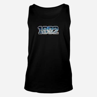 Vintage 1892 Grafikdruck Unisex TankTop, Retro Design in Schwarz - Seseable