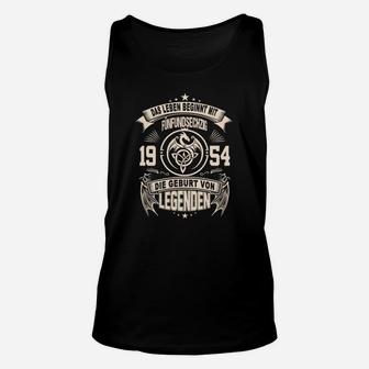 Vintage 1954 Geburt von Legenden Schwarz Unisex TankTop für Herren - Seseable