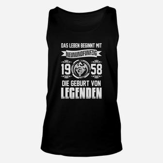 Vintage 1958 Geburtsjahr Legenden Unisex TankTop, Retro Geschenk für Männer - Seseable