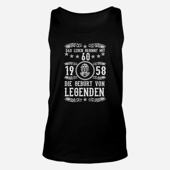 Vintage 1958 Geburtsjahr Legenden Unisex TankTop, Über 60 Jahre Look - Seseable