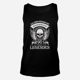 Vintage 1961 Geburtsjahr Legenden Unisex TankTop, Totenkopf Design - Seseable