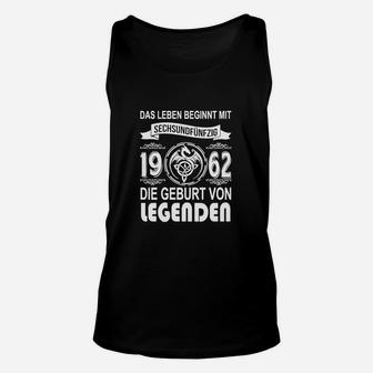 Vintage 1962 Geburtsjahr Legenden Unisex TankTop, Retro Design - Schwarz - Seseable