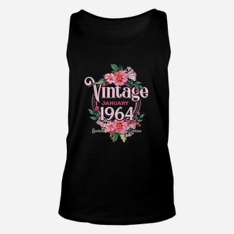 Vintage 1964 Flowers Unisex Tank Top - Seseable